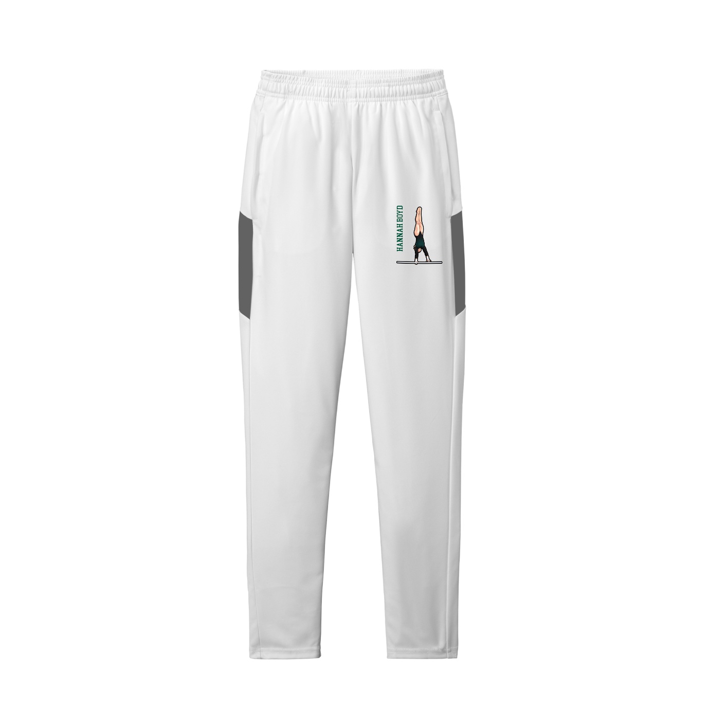 Team Travel Pant — Name Vertical in White/Grey