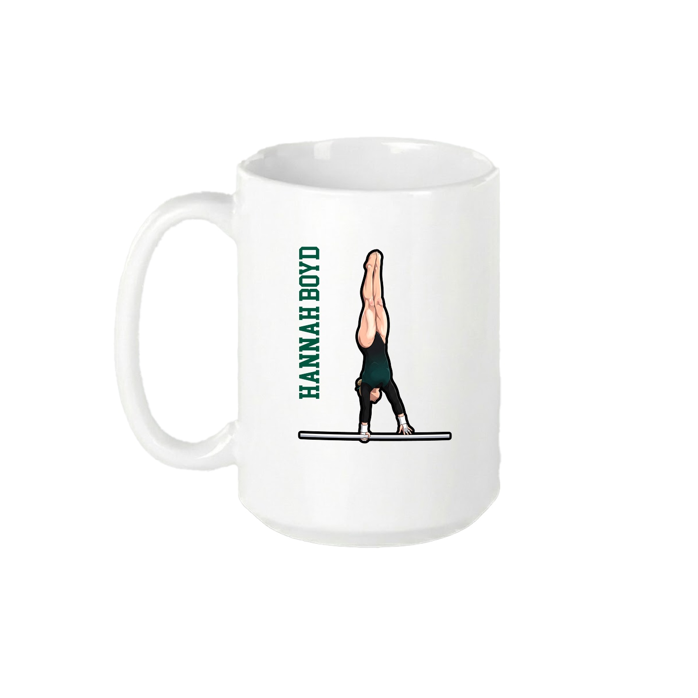 15oz Coffee Mug — Name Vertical in White