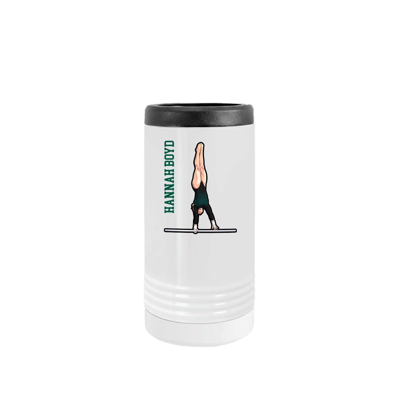 Slim Beverage Holder — Name Vertical in White