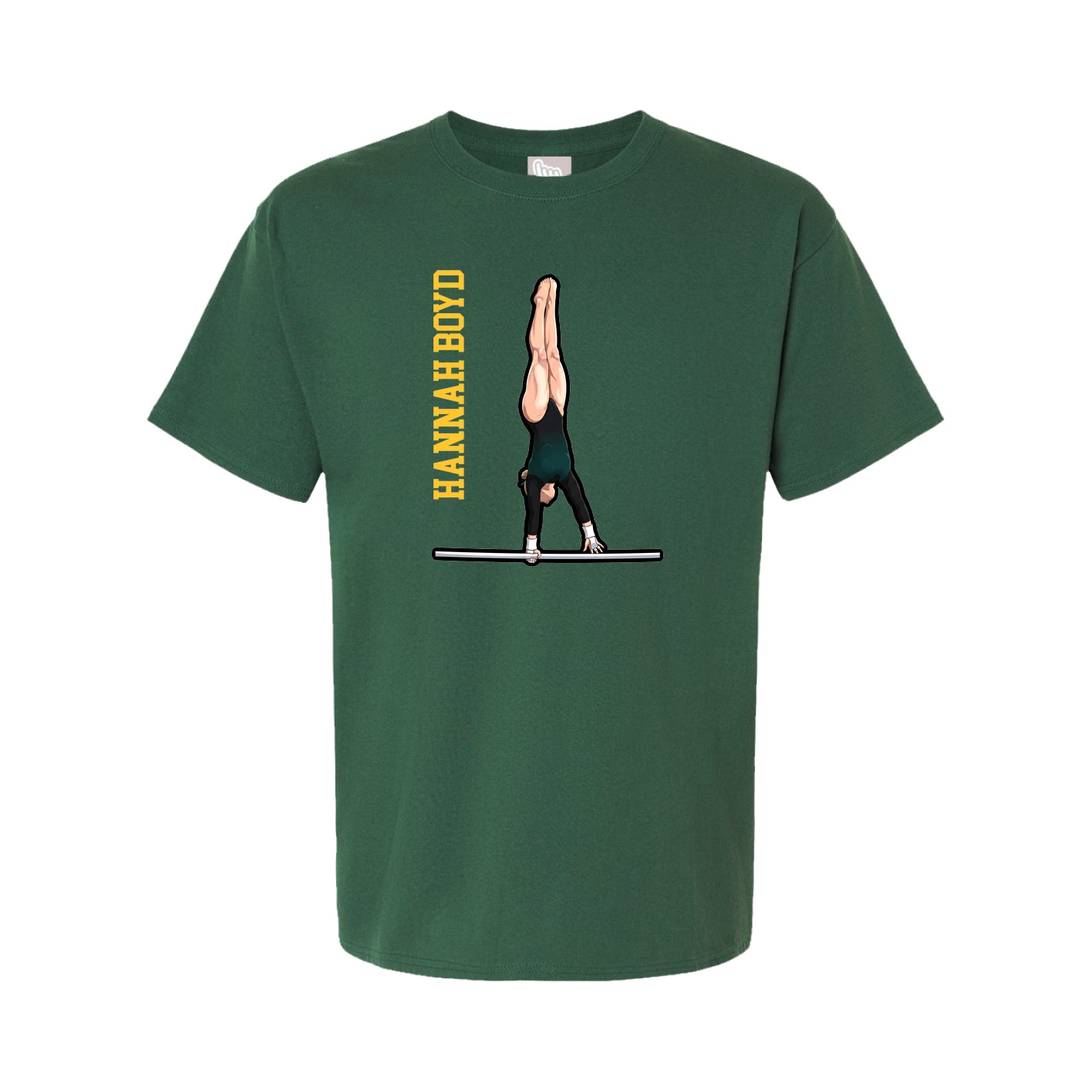 Youth Tee — Name Vertical in Green