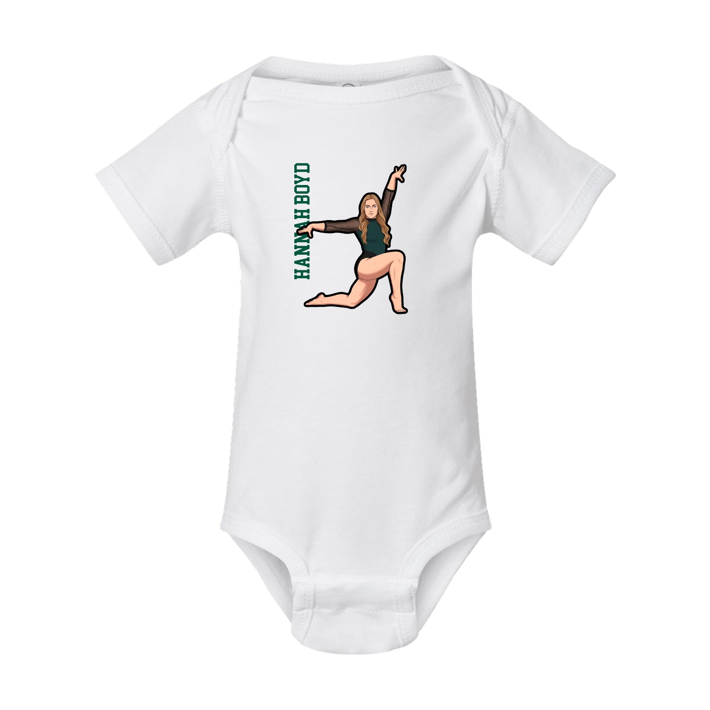 Baby Onesie — Name Vertical in White