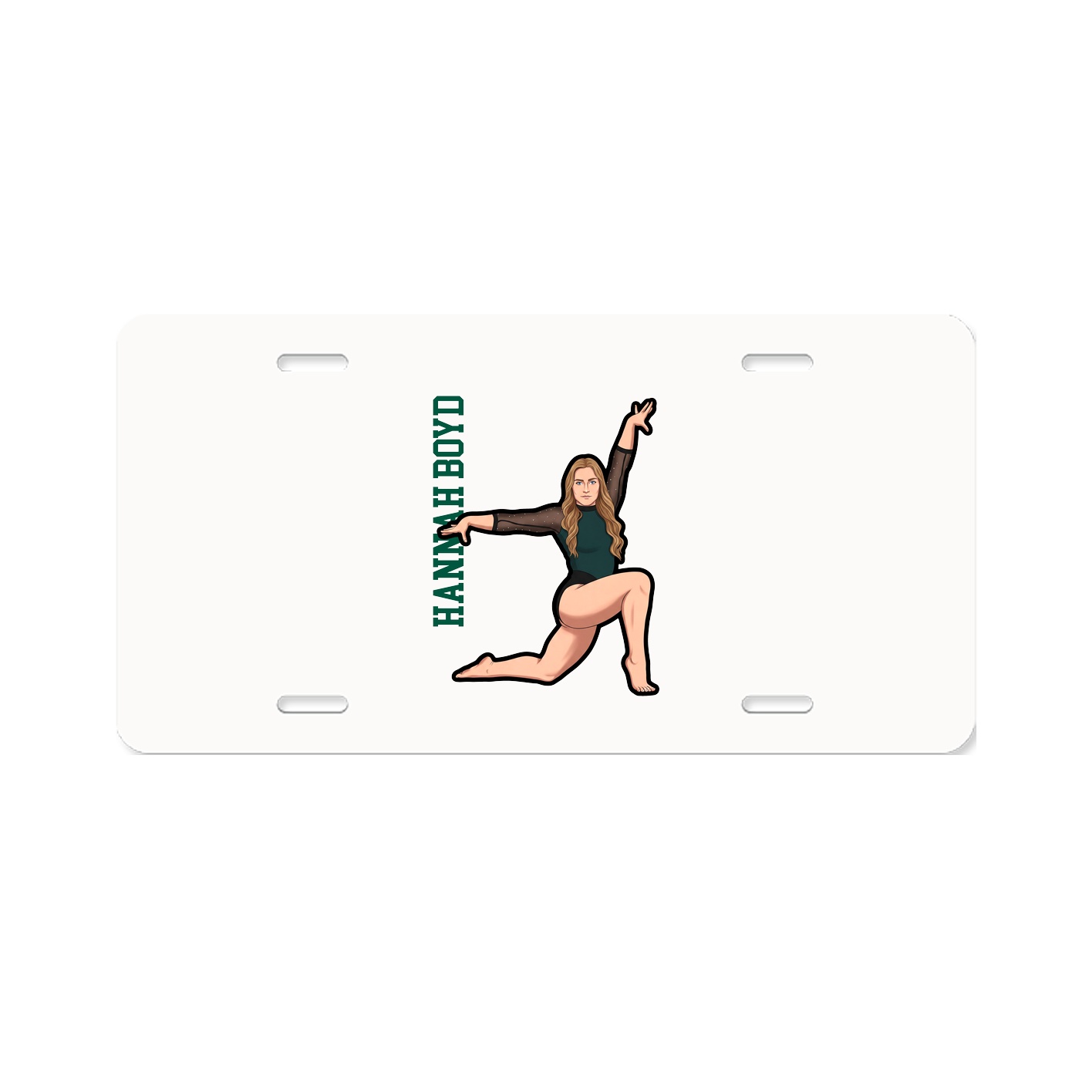 License Plate — Name Vertical in Classic
