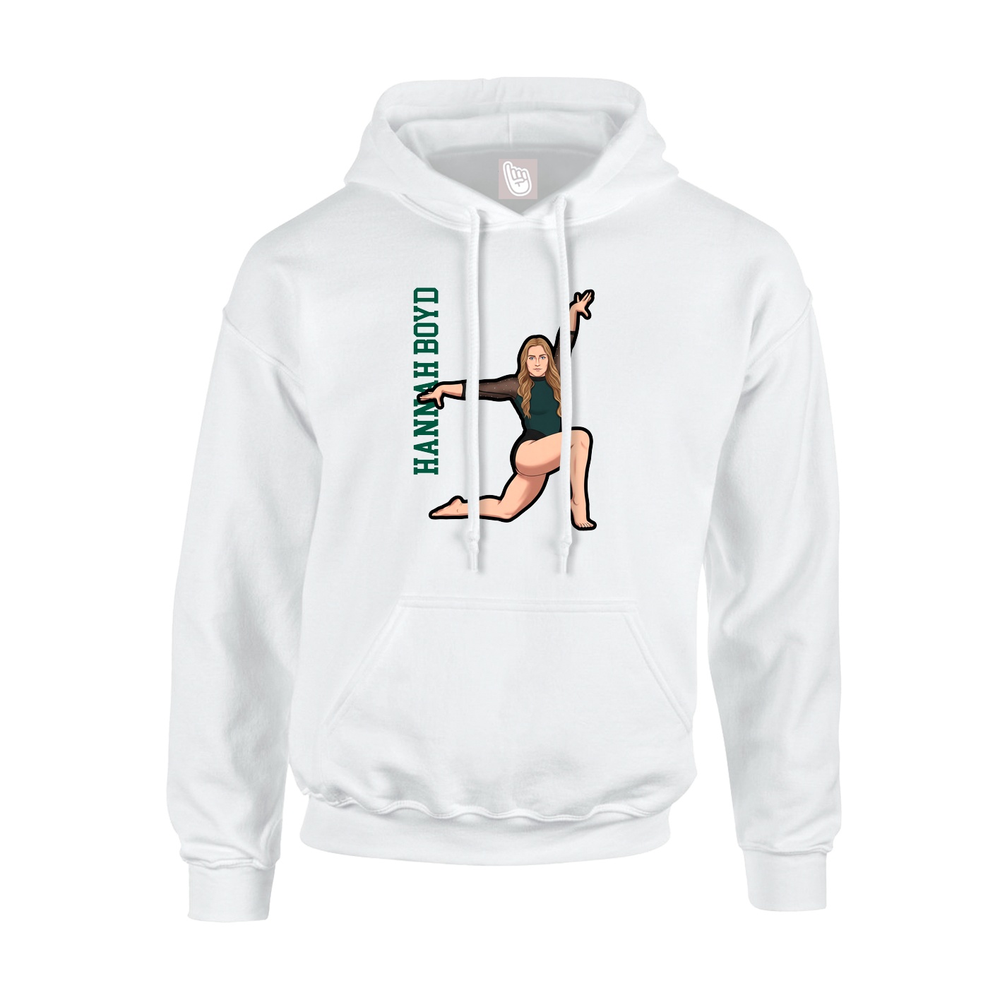 Hoodie — Name Vertical in White
