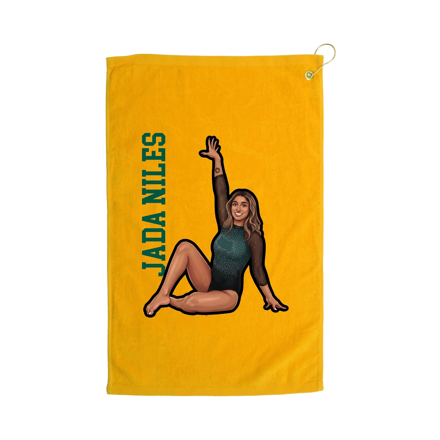 Golf Towel — Name Vertical in Gold