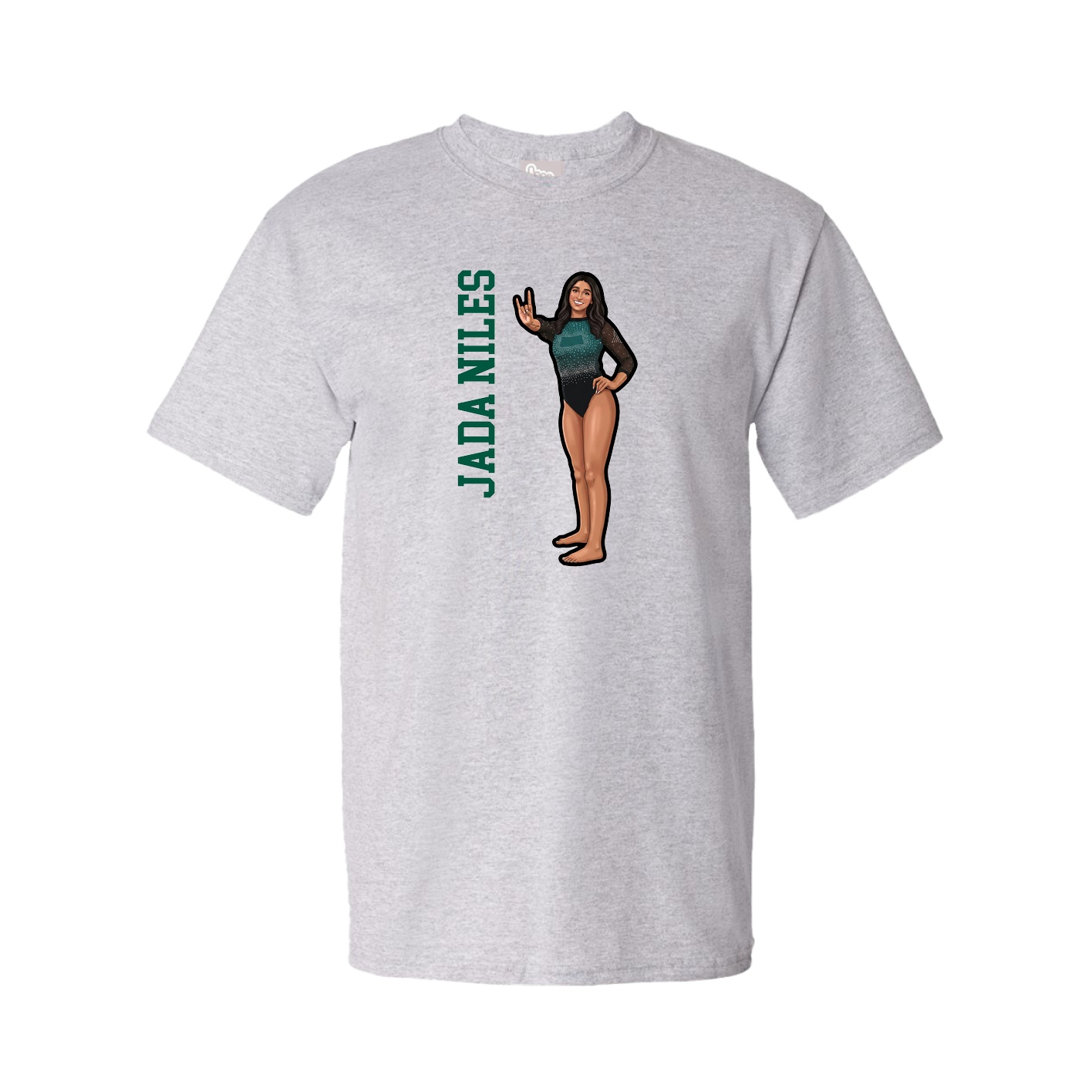 Youth Tee — Name Vertical in Grey