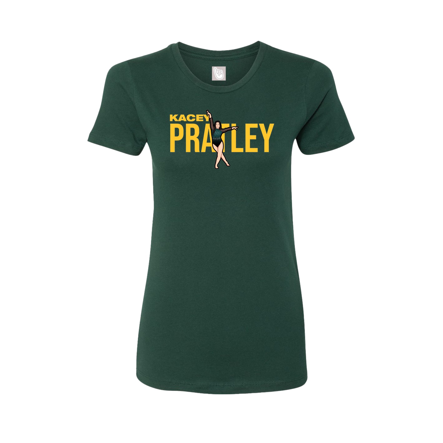 Fitted Women's Tee — Player Name in Green