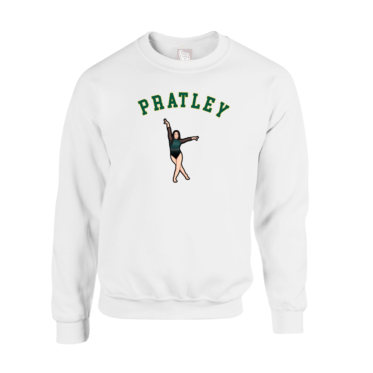 Fleece Crew — Shirsey Arch in White