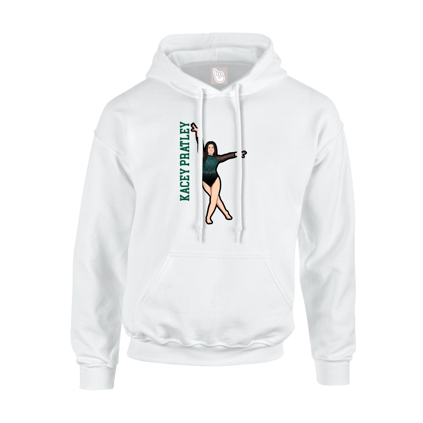Youth Hoodie — Name Vertical in White