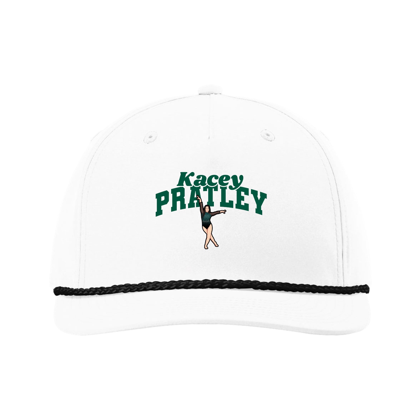 Five-Panel Classic Rope Cap — Signature Arch in White