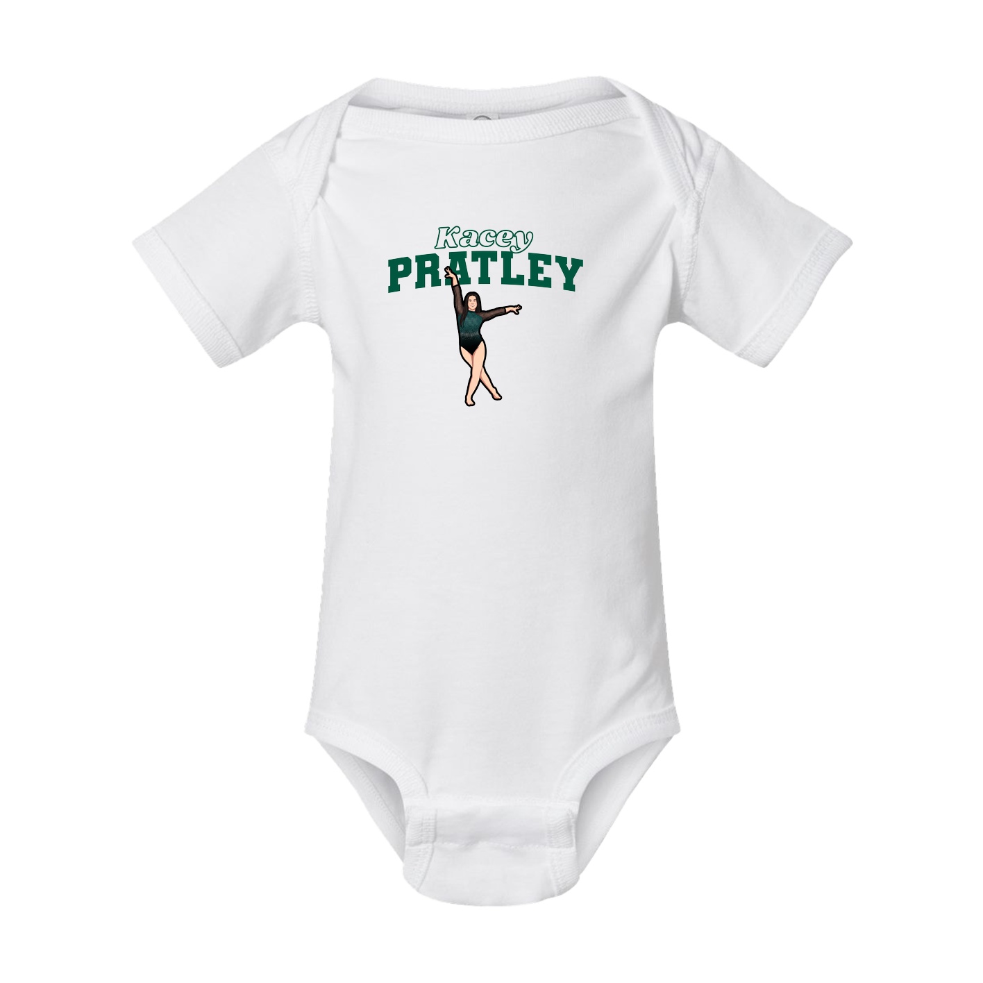 Baby Onesie — Name Arch in White