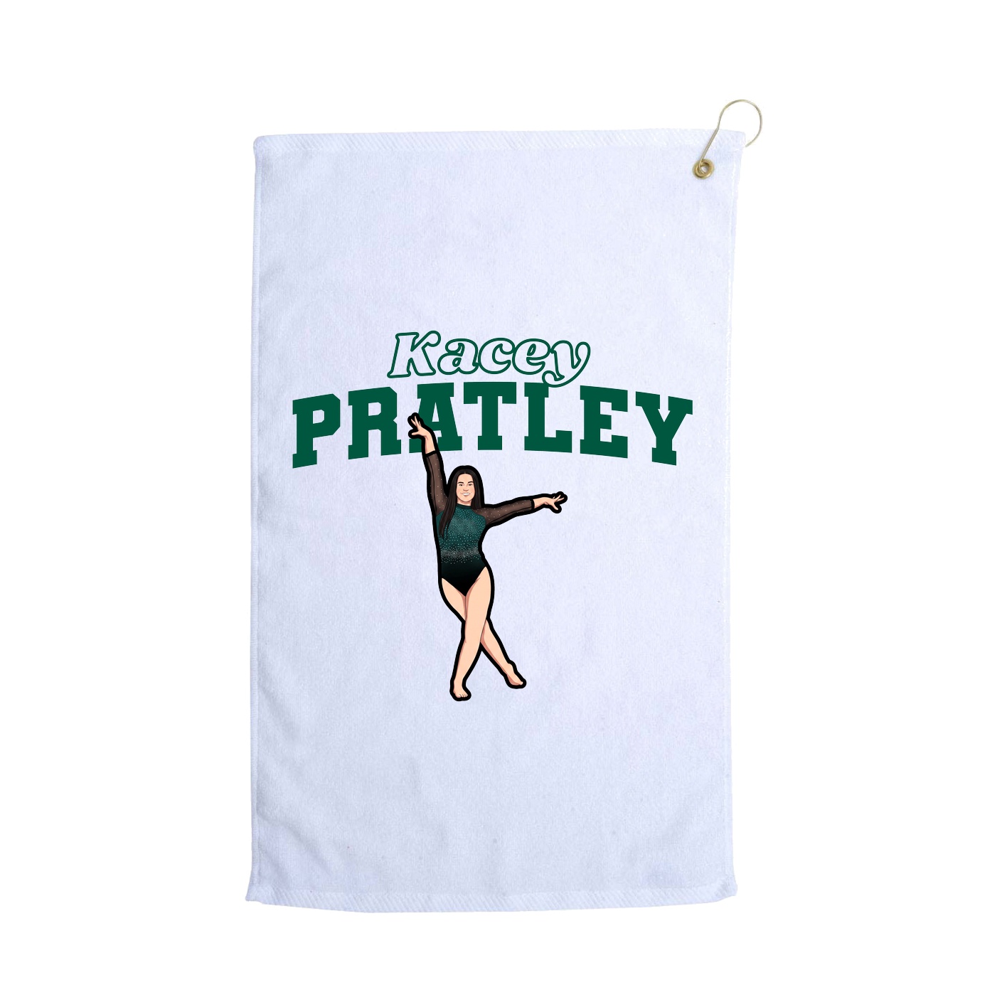 Golf Towel — Name Arch in White