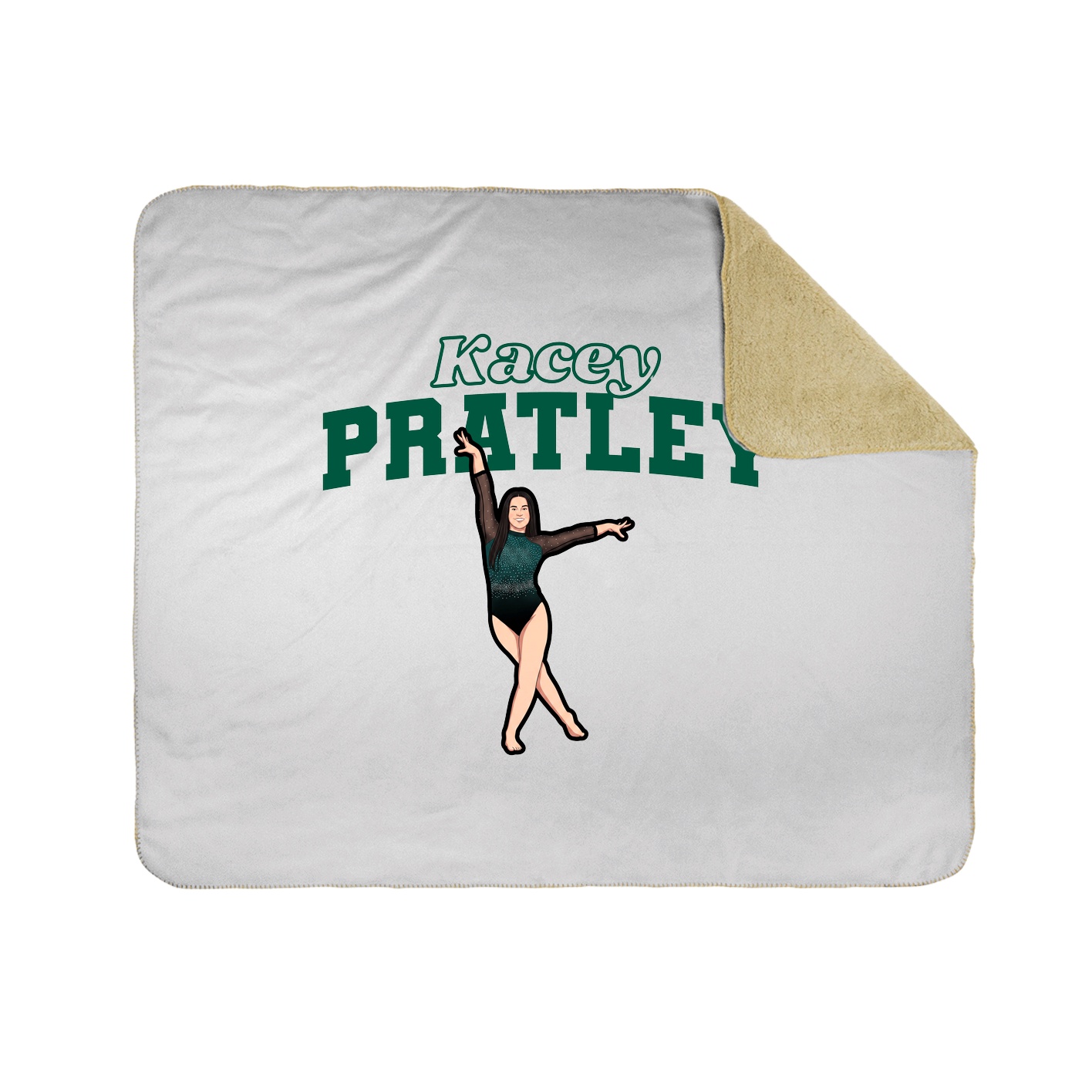 Throw Blanket — Name Arch in White