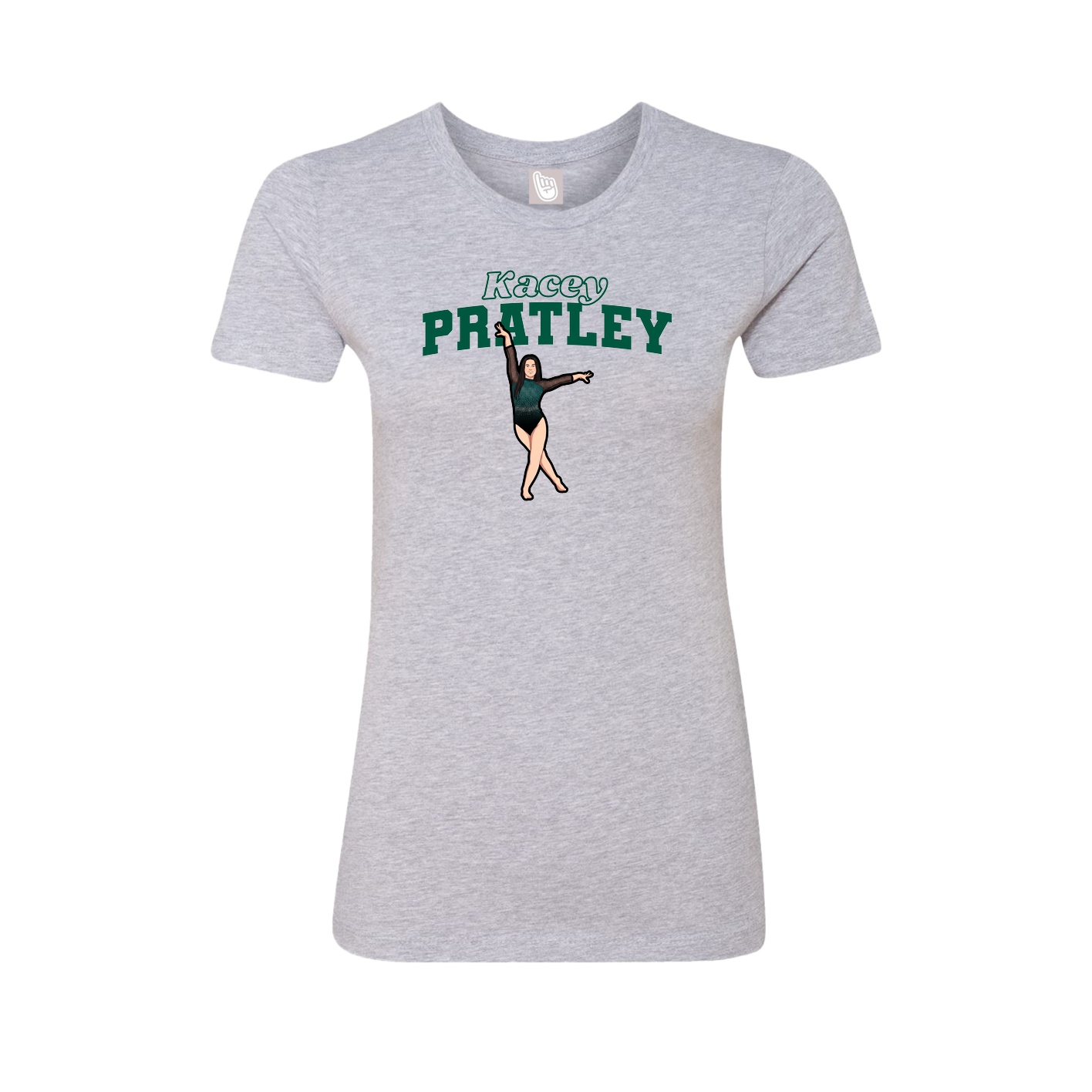Fitted Women's Tee — Name Arch in Grey