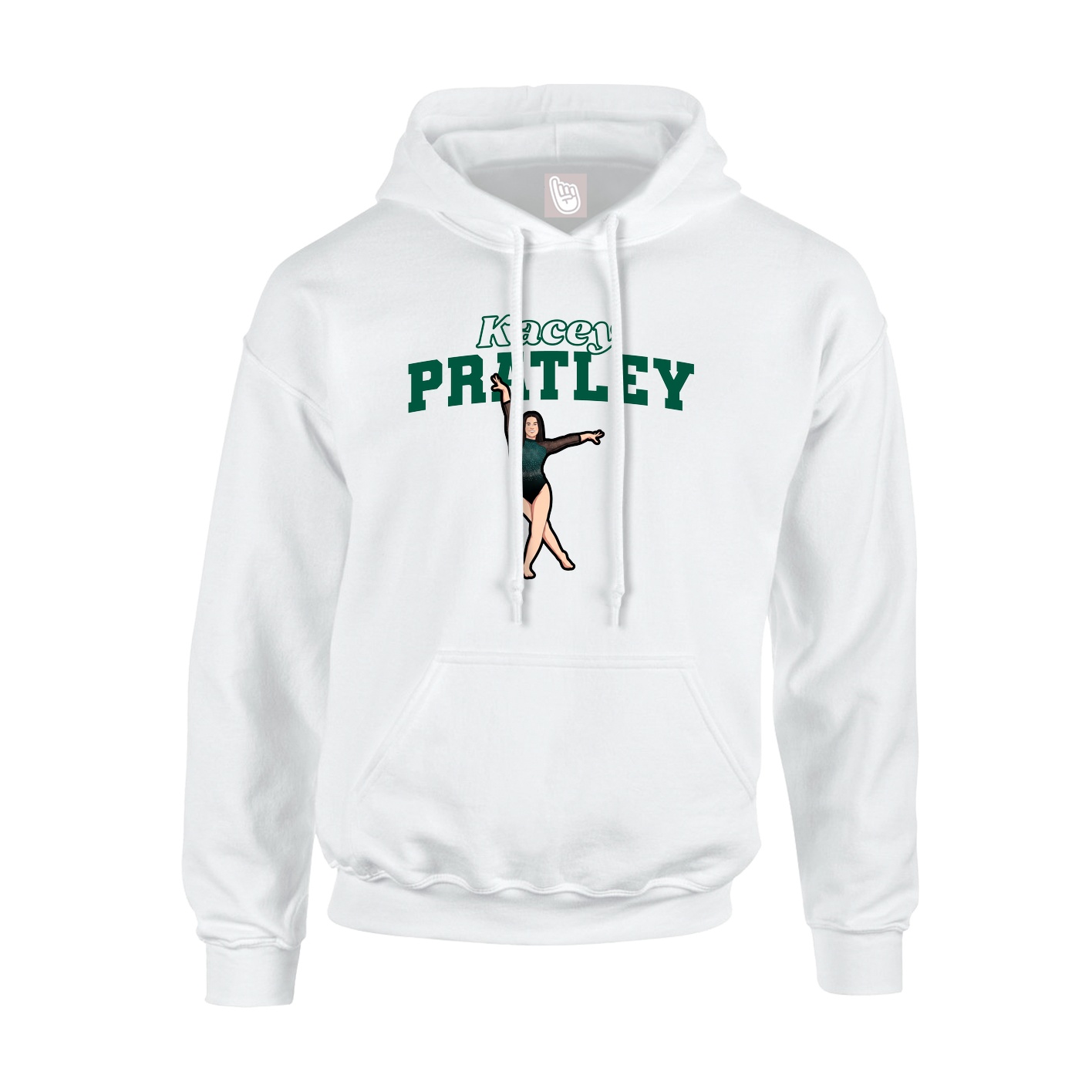 Youth Hoodie — Name Arch in White