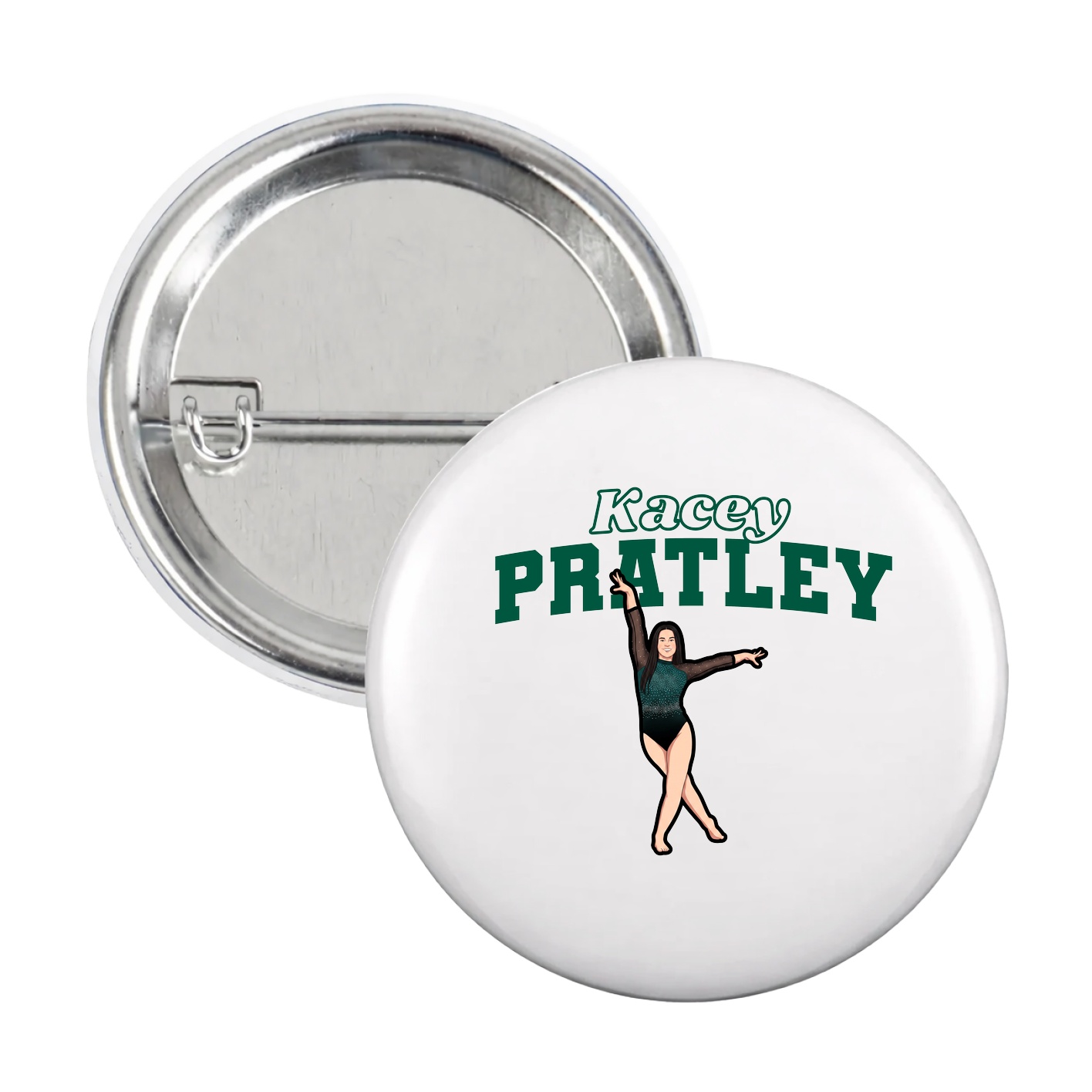 Game Day Button — Name Arch in White
