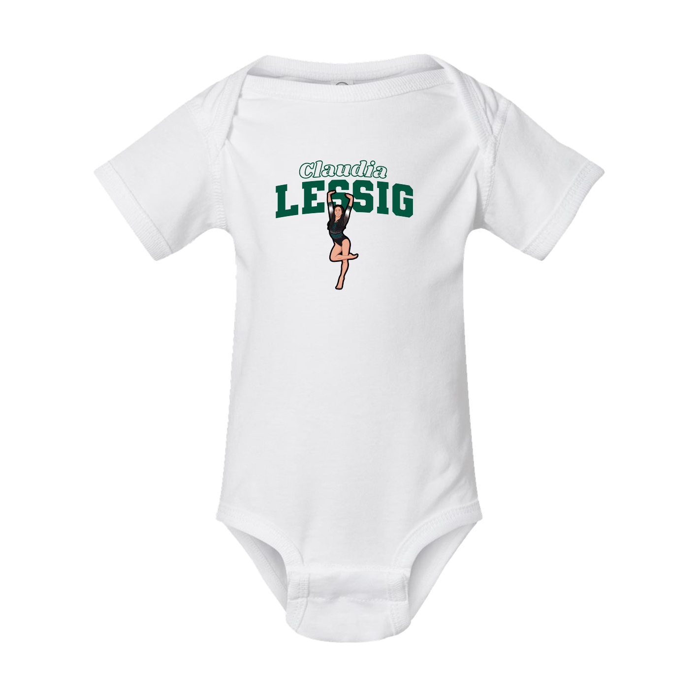 Baby Onesie — Name Arch in White