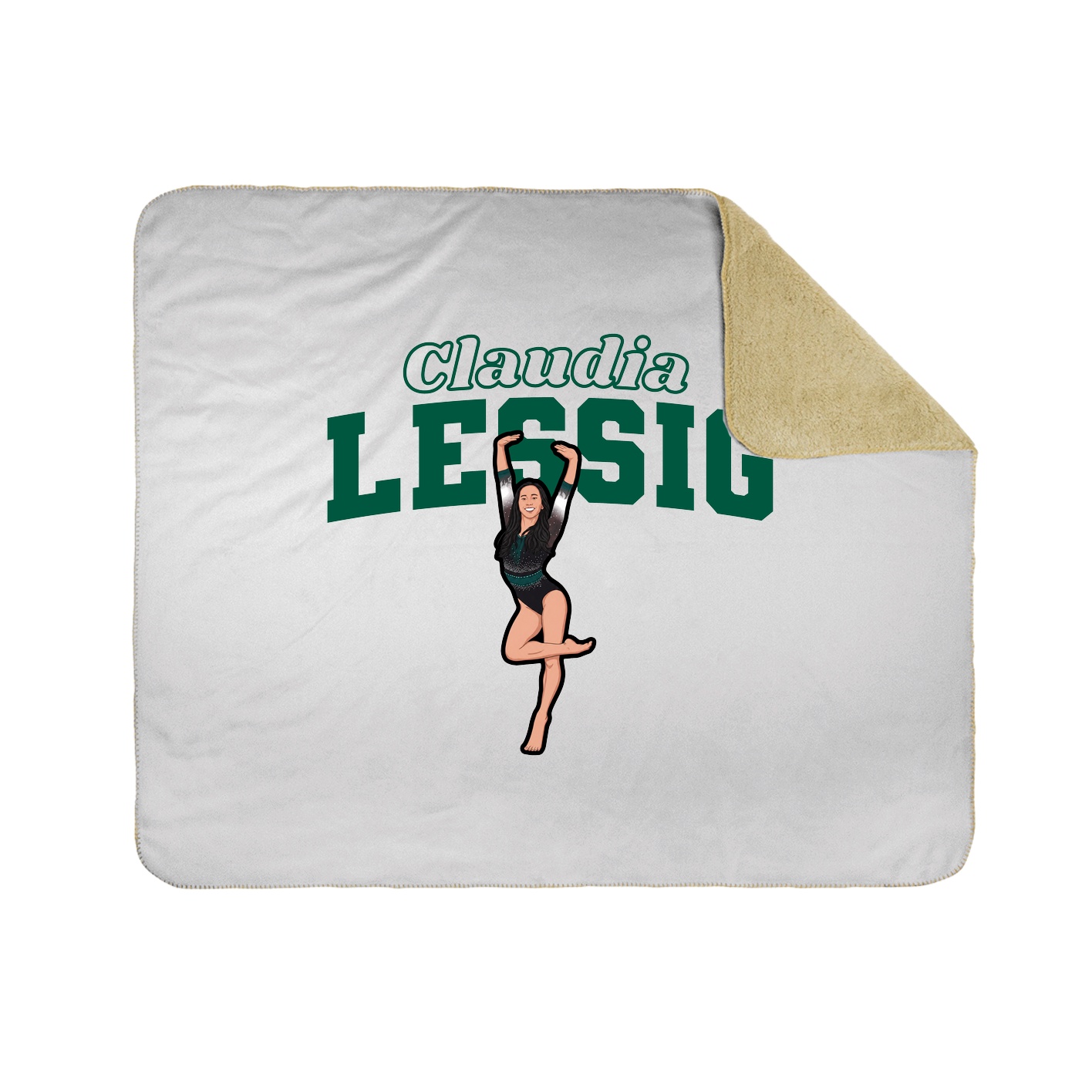Throw Blanket — Name Arch in White