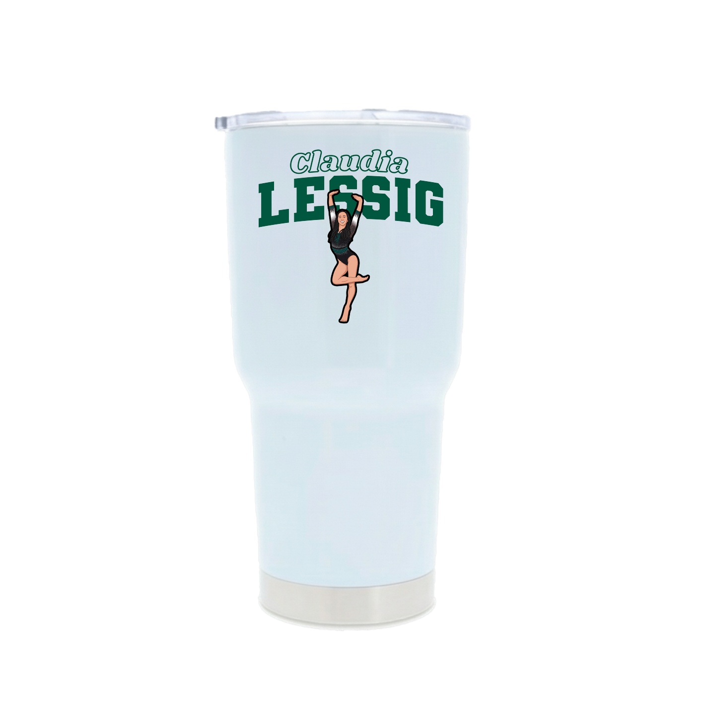 30oz Stainless Steel Tumbler — Name Arch in White