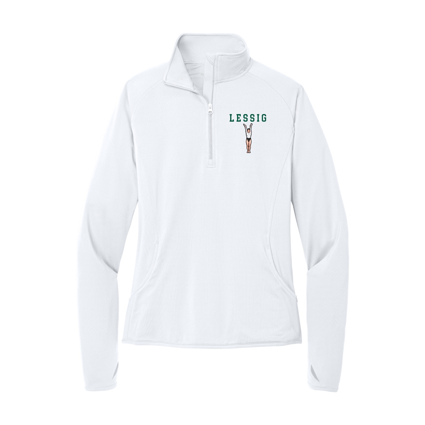 Women's Q-Zip Pullover — Shirsey in White