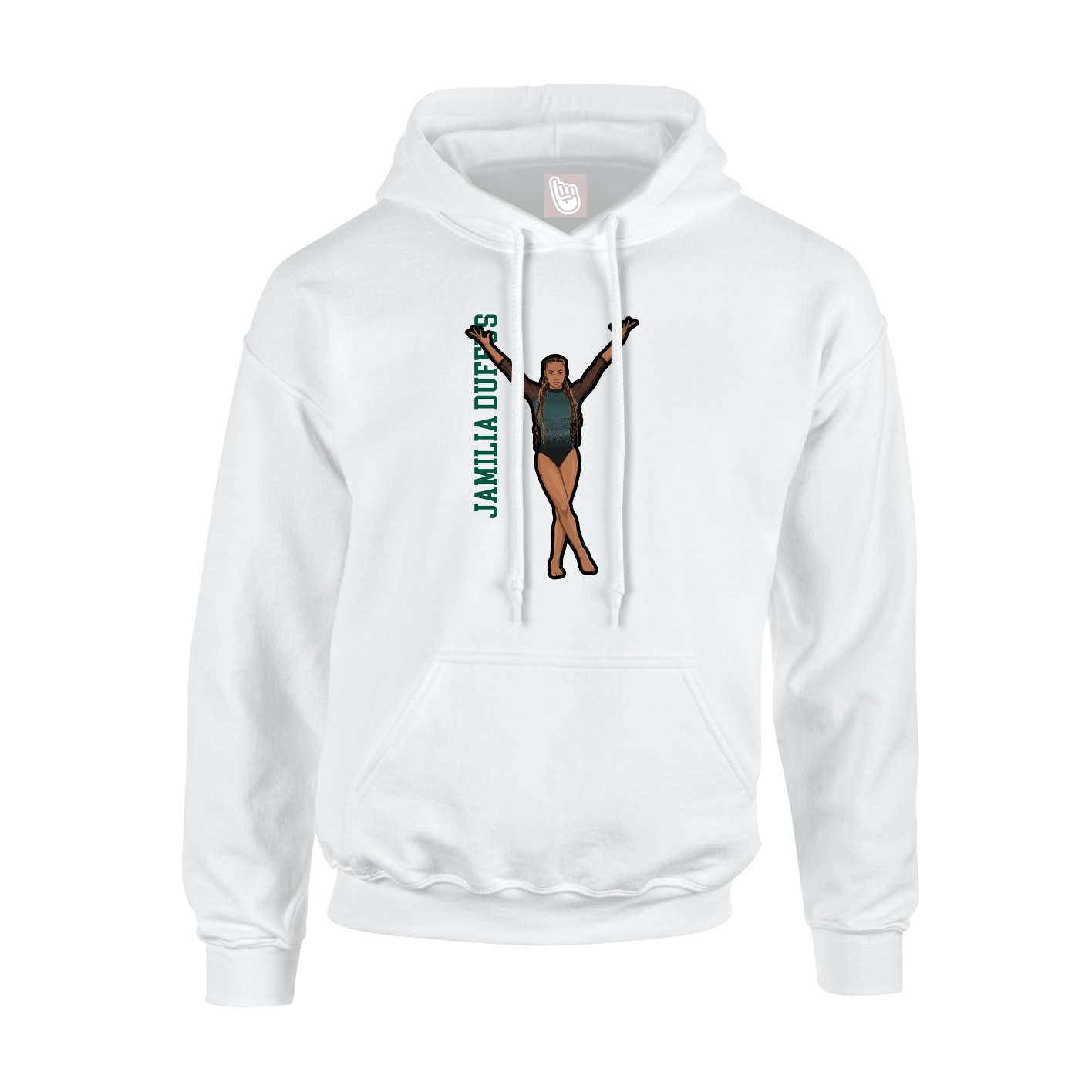 Youth Hoodie — Name Vertical in White