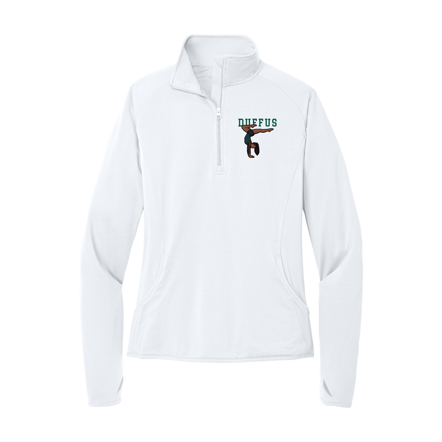 Women's Q-Zip Pullover — Shirsey in White