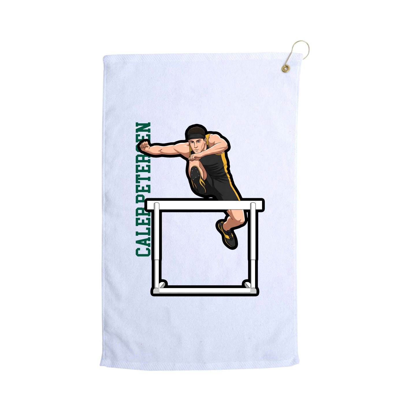 Golf Towel — Name Vertical in White