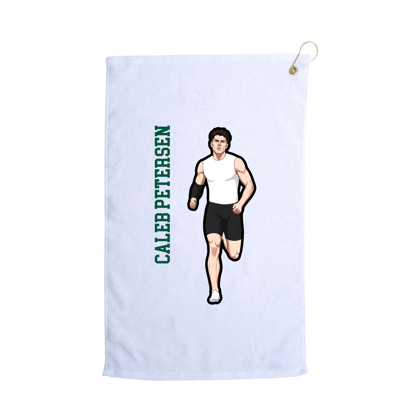 Golf Towel — Name Vertical in White