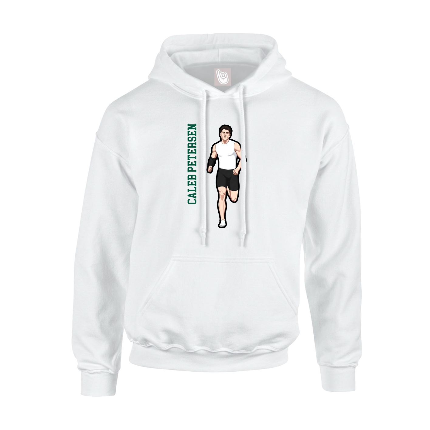 Youth Hoodie — Name Vertical in White
