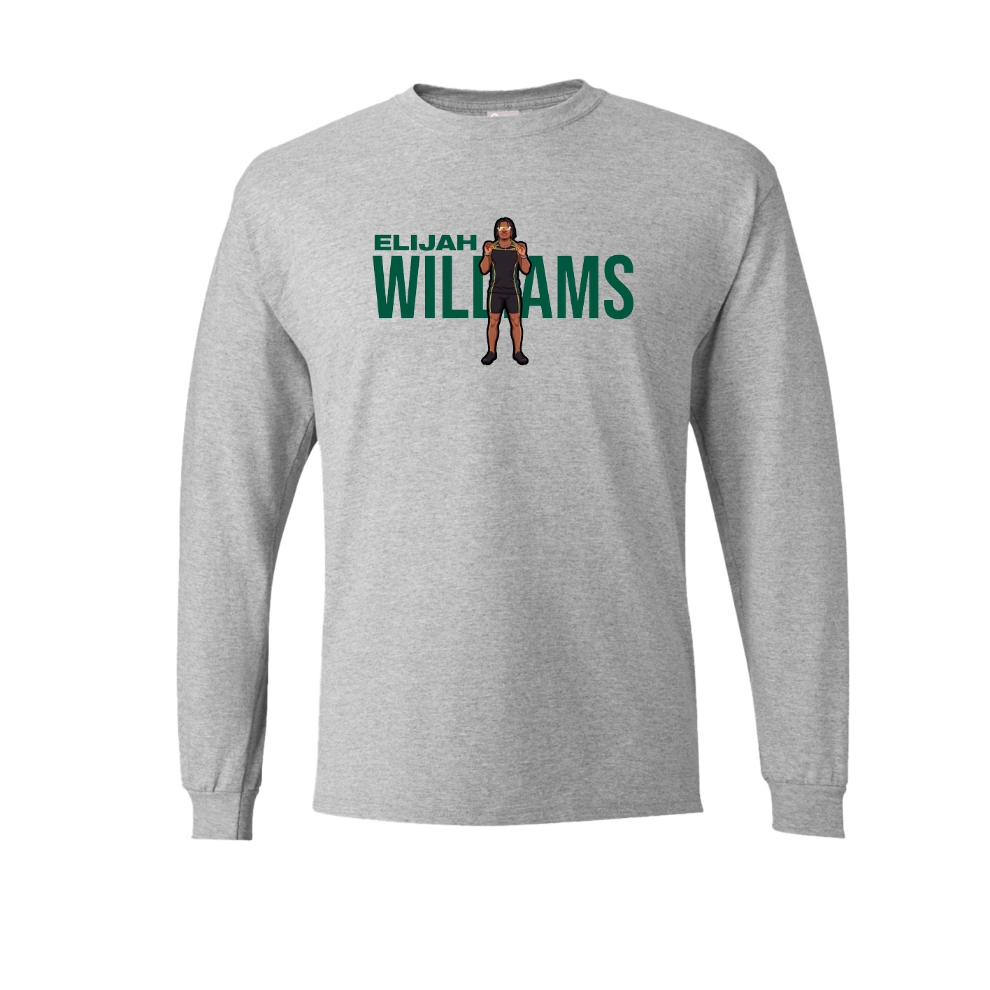 Long Sleeve Tee — Player Name in Grey