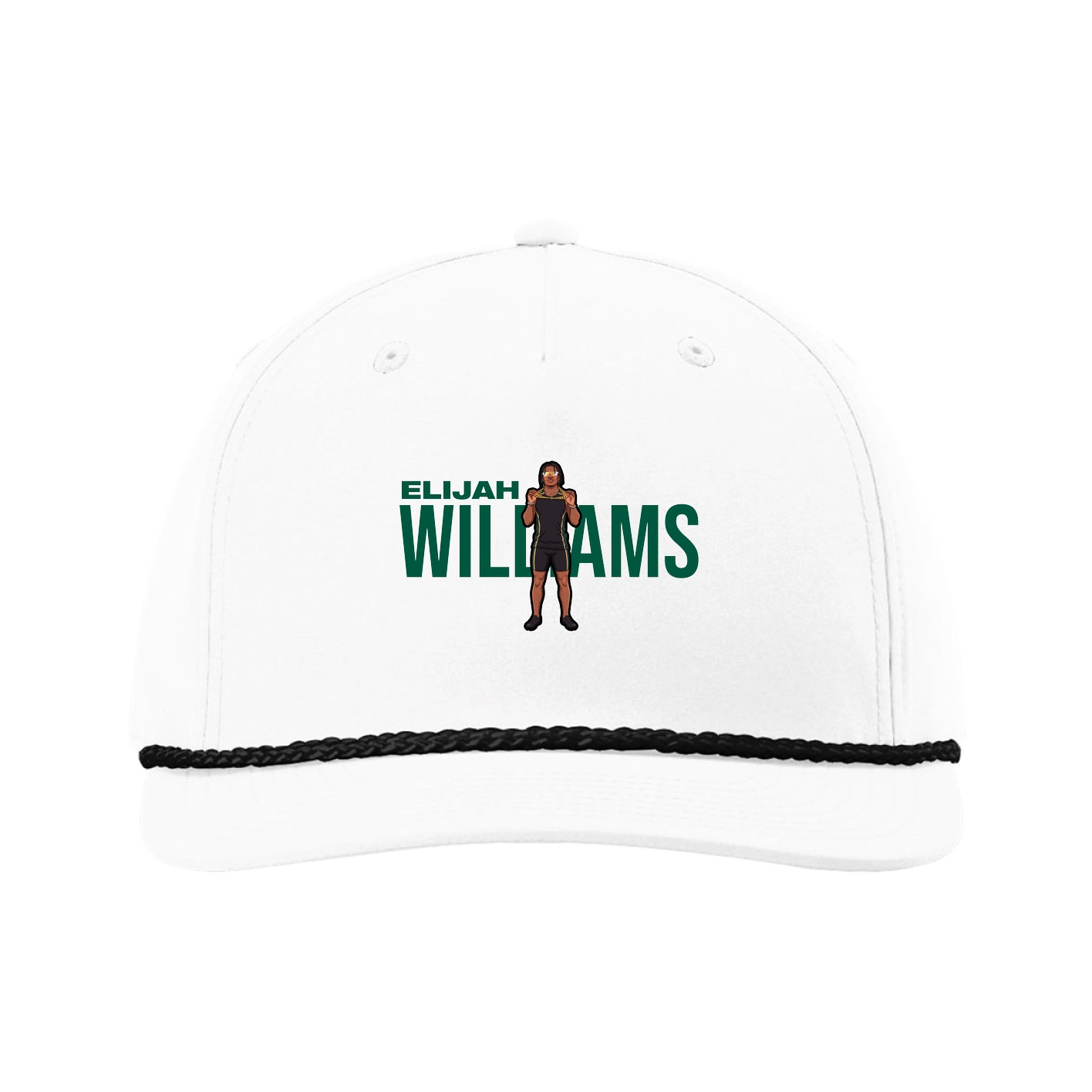 Five-Panel Classic Rope Cap — Player Name in White