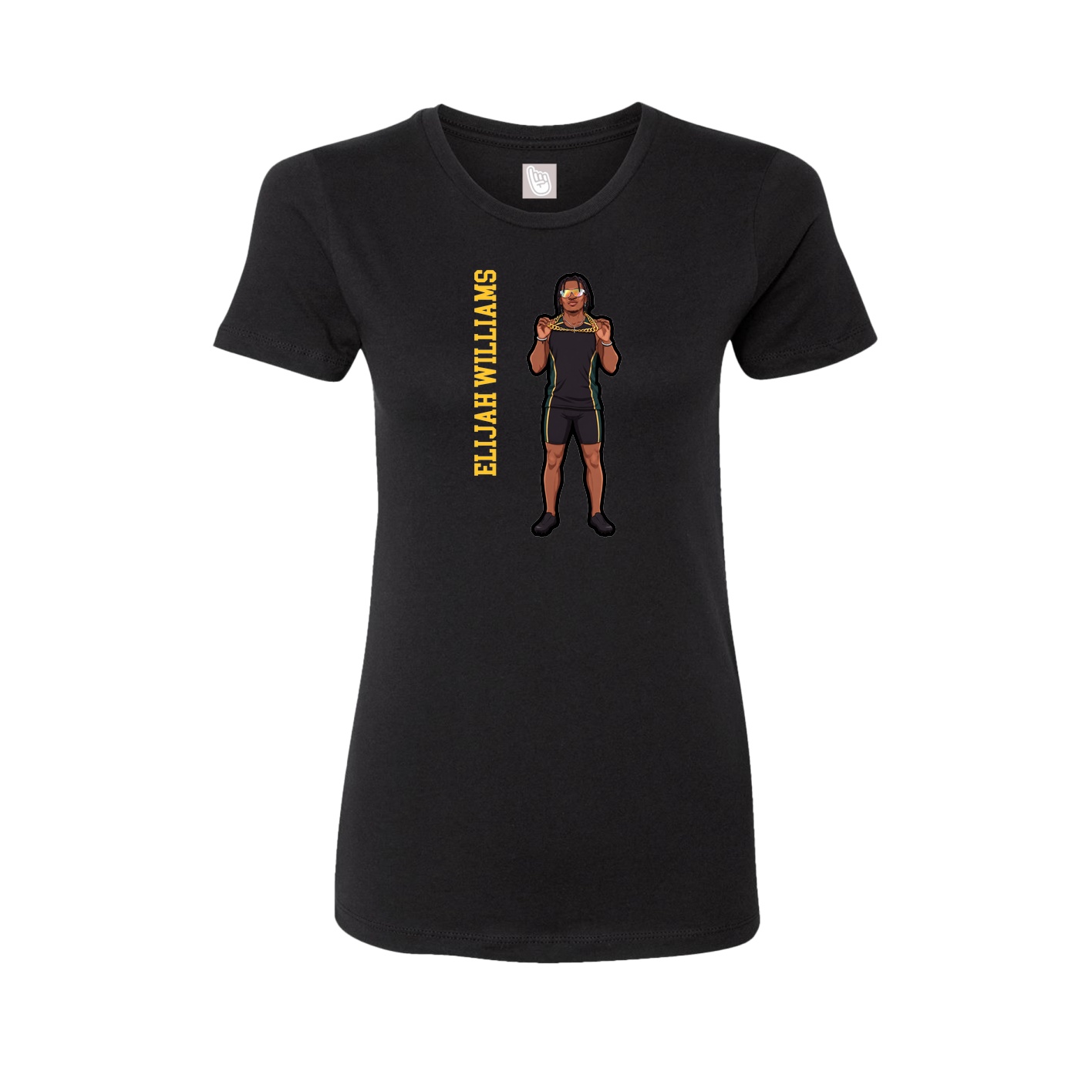 Fitted Women's Tee — Name Vertical in Black