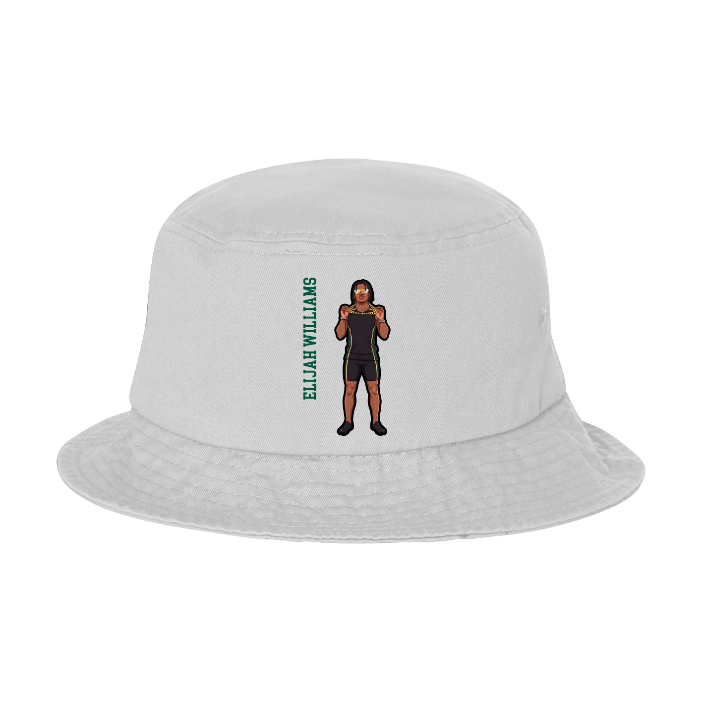 Bucket Cap — Name Vertical in White