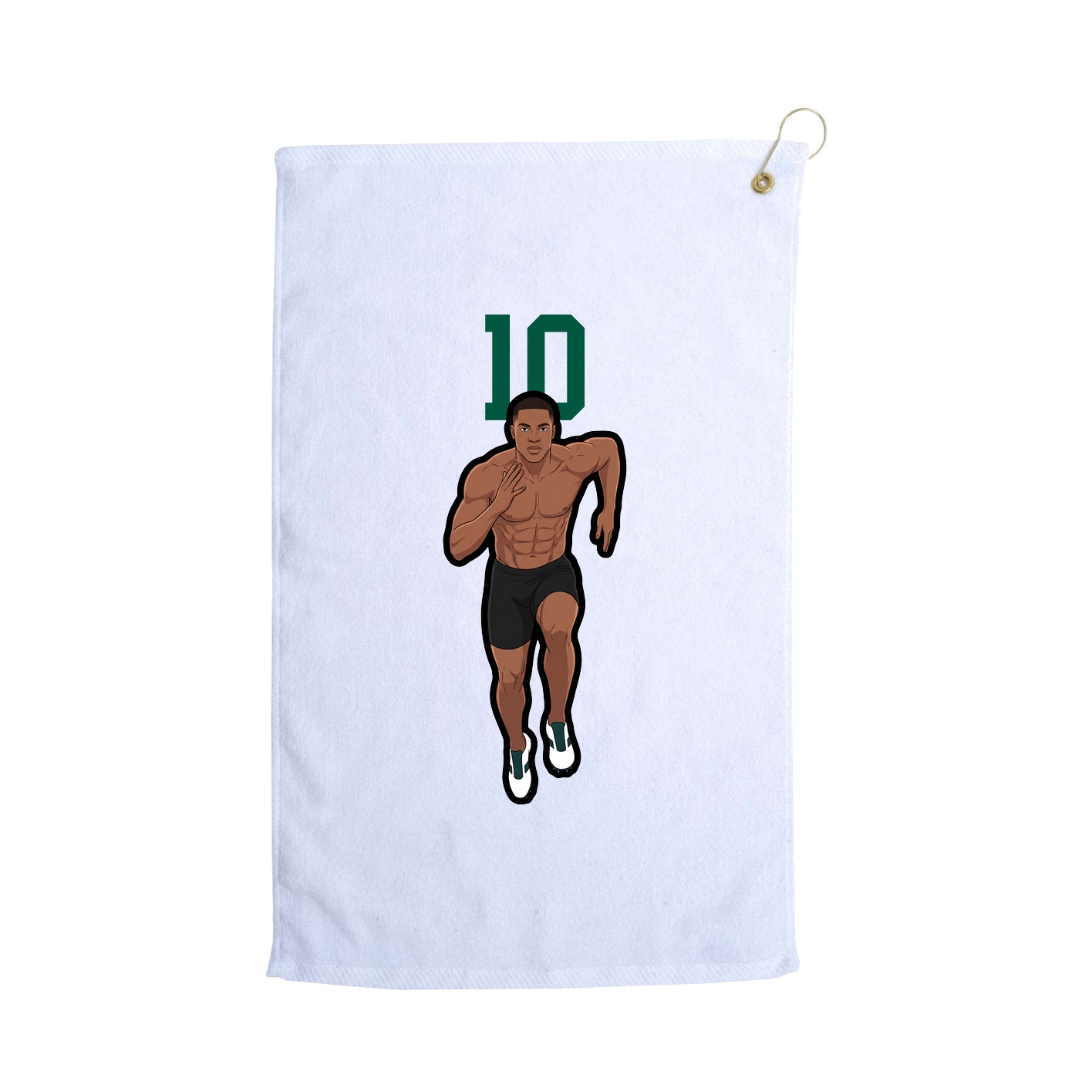 Golf Towel — Number Top in White