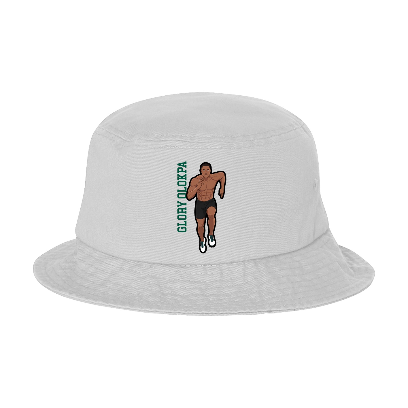 Bucket Cap — Name Vertical in White