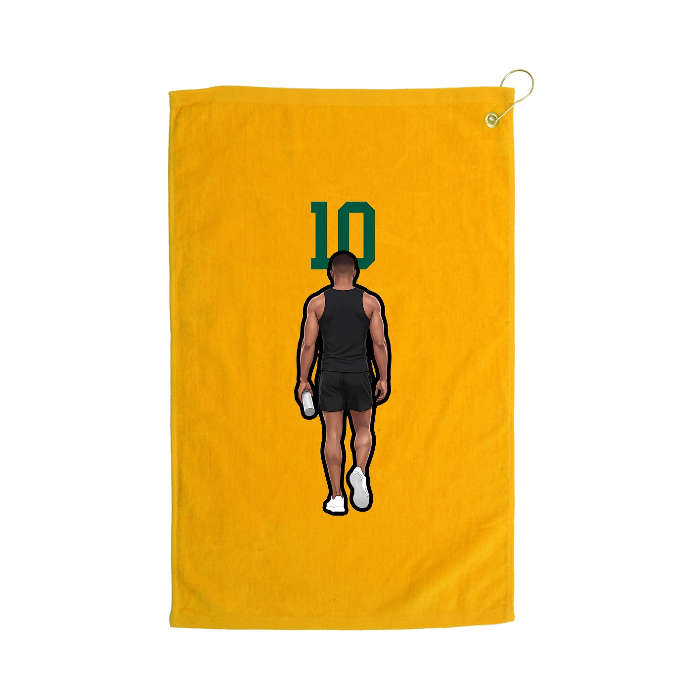 Golf Towel — Number Top in Gold