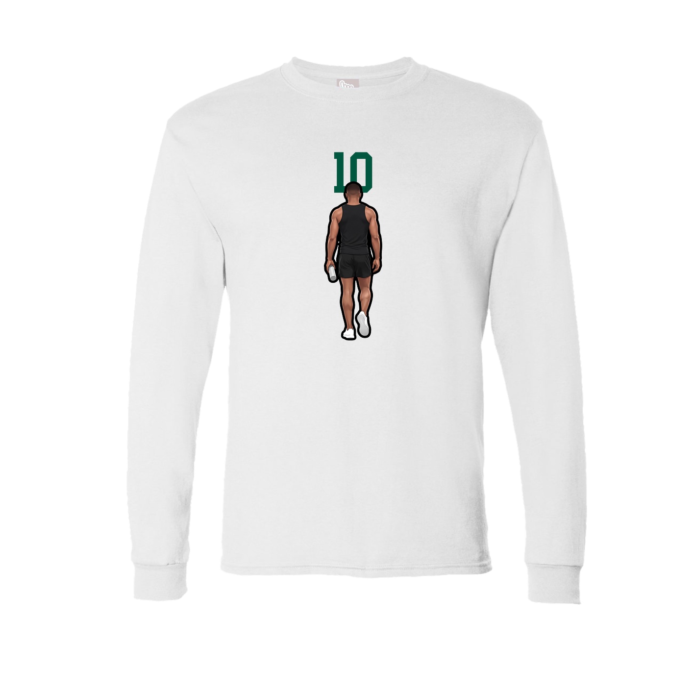 Long Sleeve Tee — Number Top in White