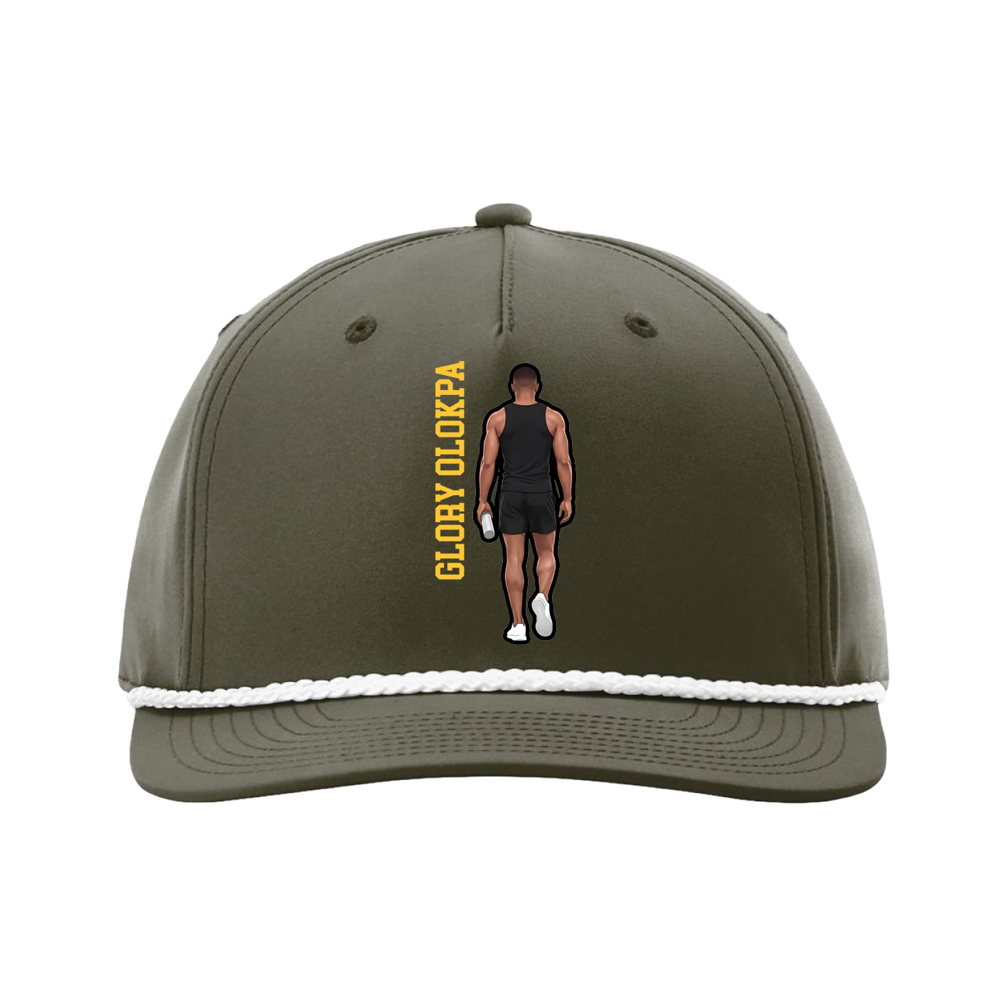 Five-Panel Classic Rope Cap — Name Vertical in Green