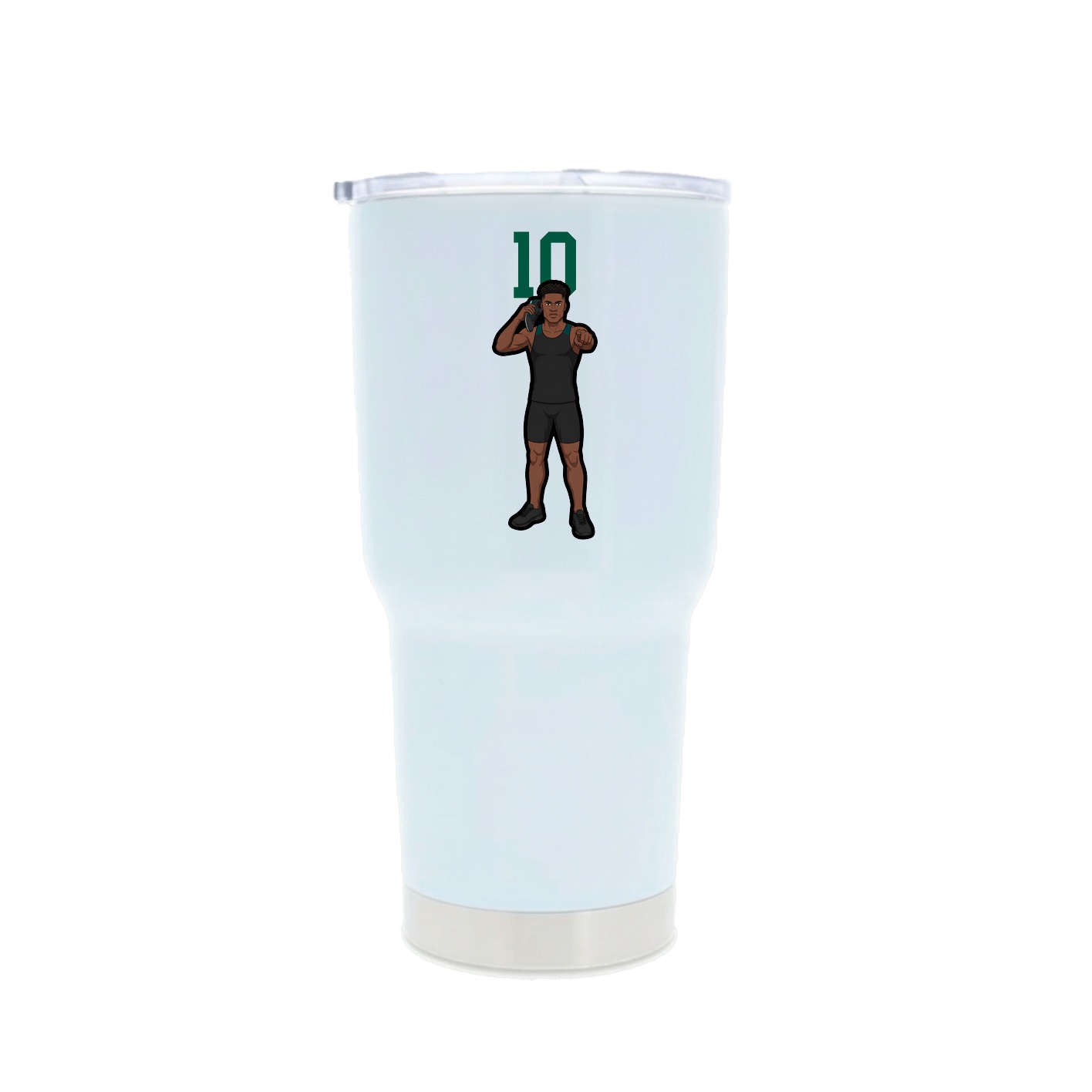 30oz Stainless Steel Tumbler — Number Top in White