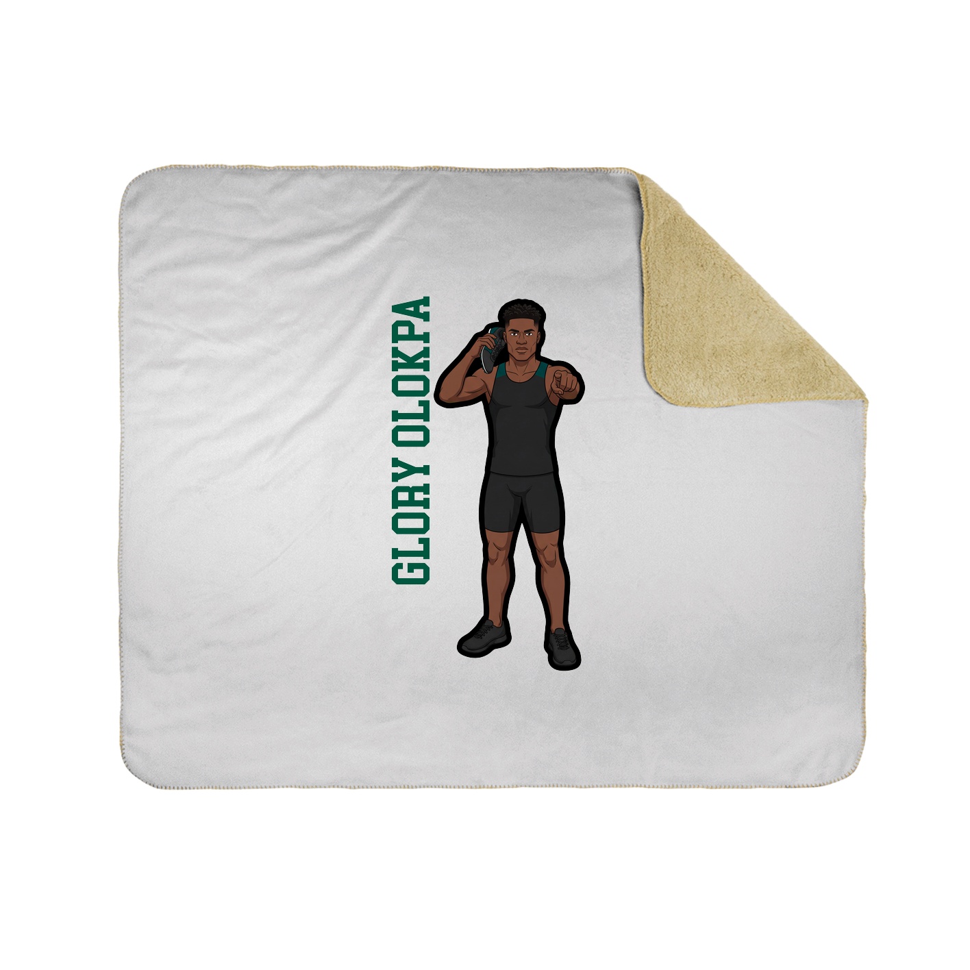 Throw Blanket — Name Vertical in White
