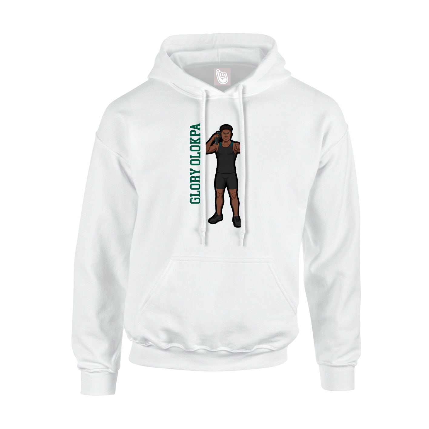 Hoodie — Name Vertical in White