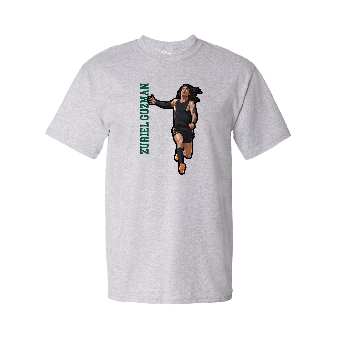 Youth Tee — Name Vertical in Grey