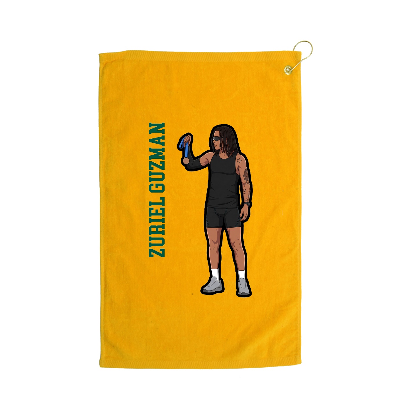 Golf Towel — Name Vertical in Gold