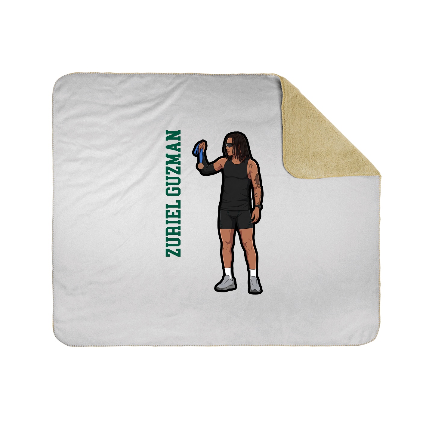 Throw Blanket — Name Vertical in White