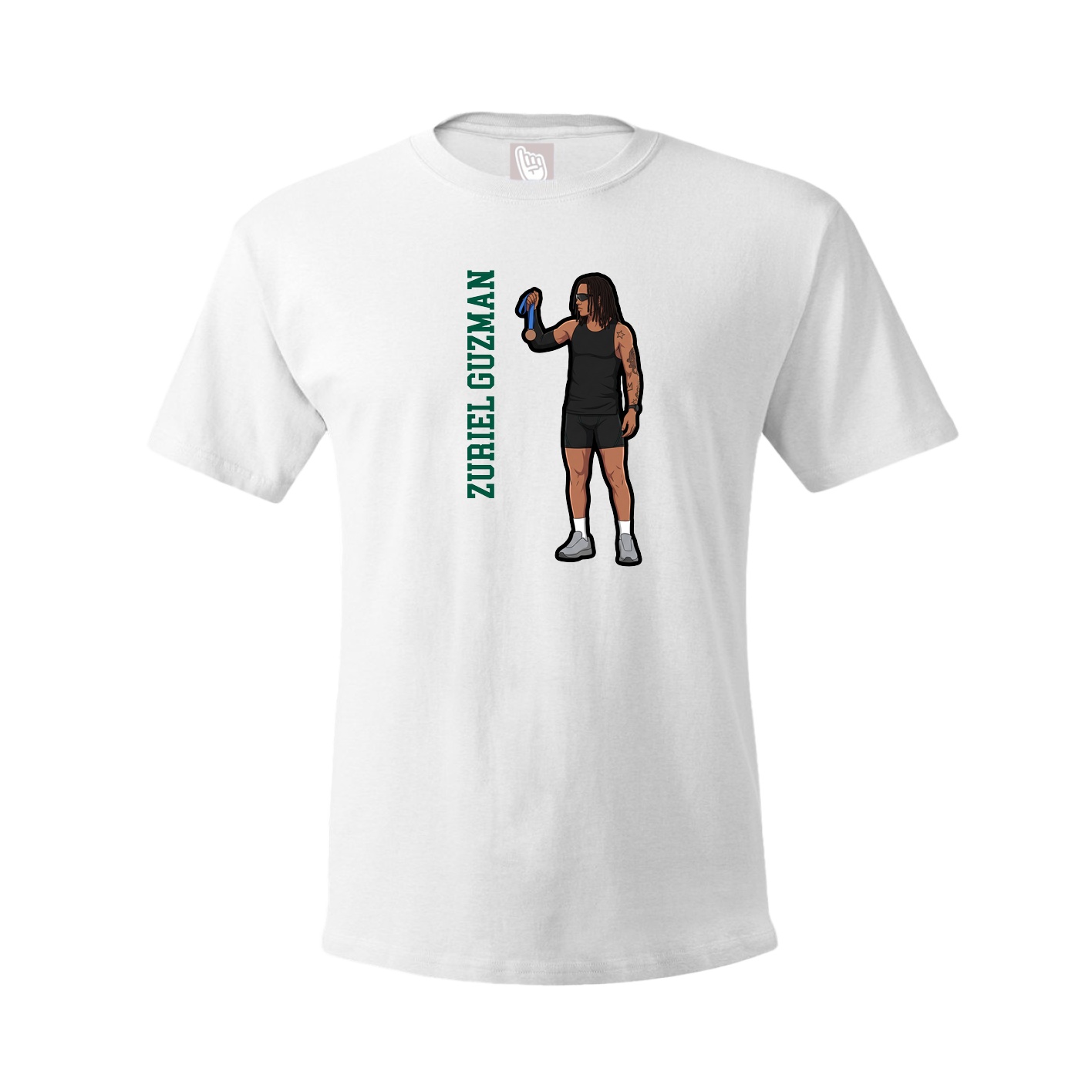 Youth Tee — Name Vertical in White