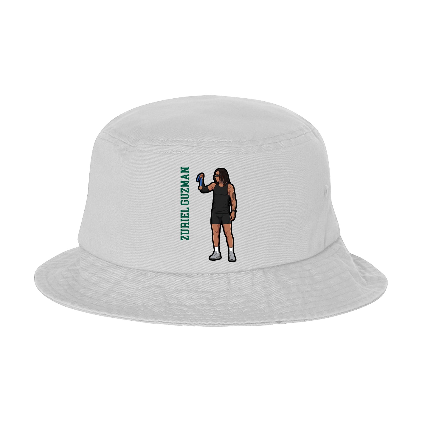 Bucket Cap — Name Vertical in White