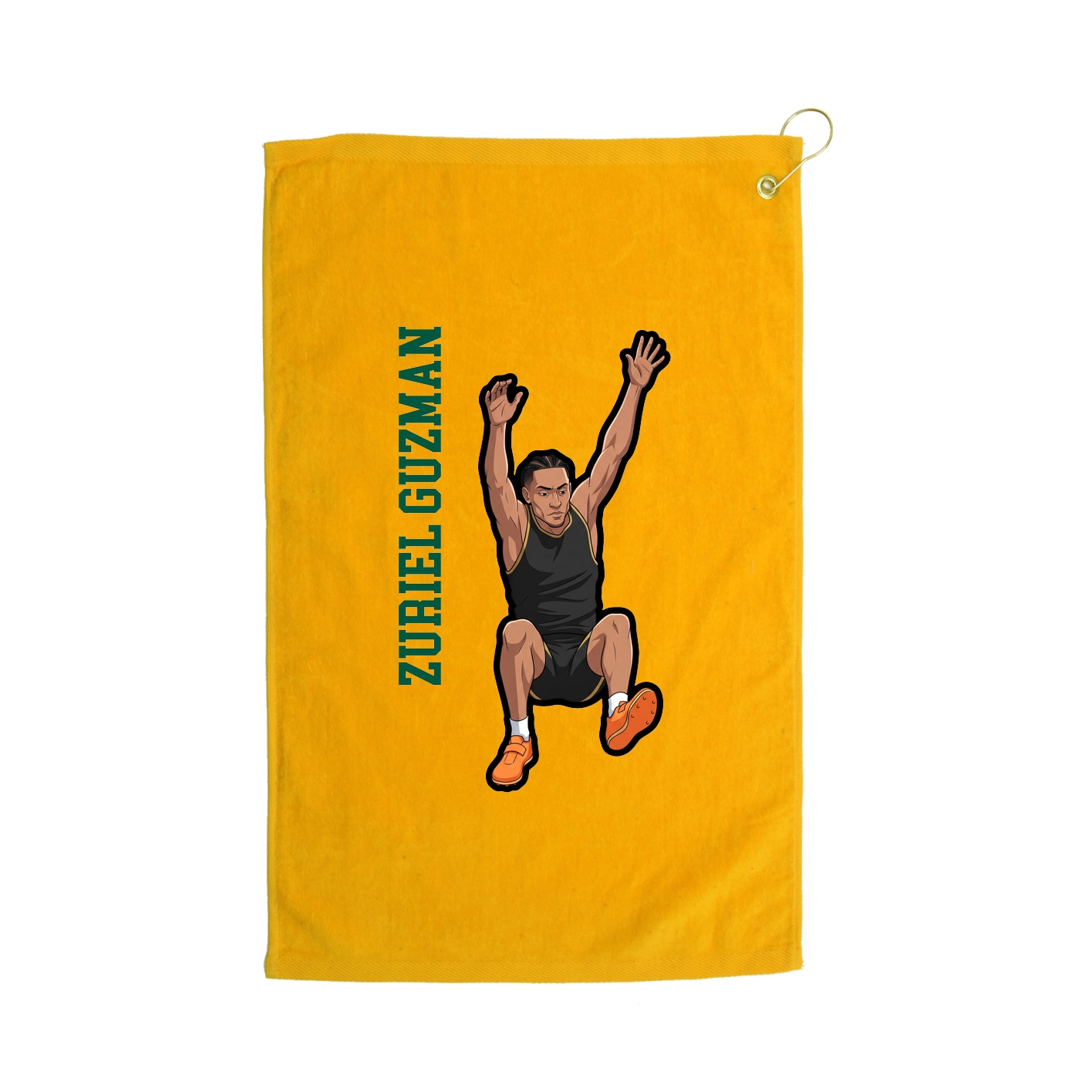 Golf Towel — Name Vertical in Gold
