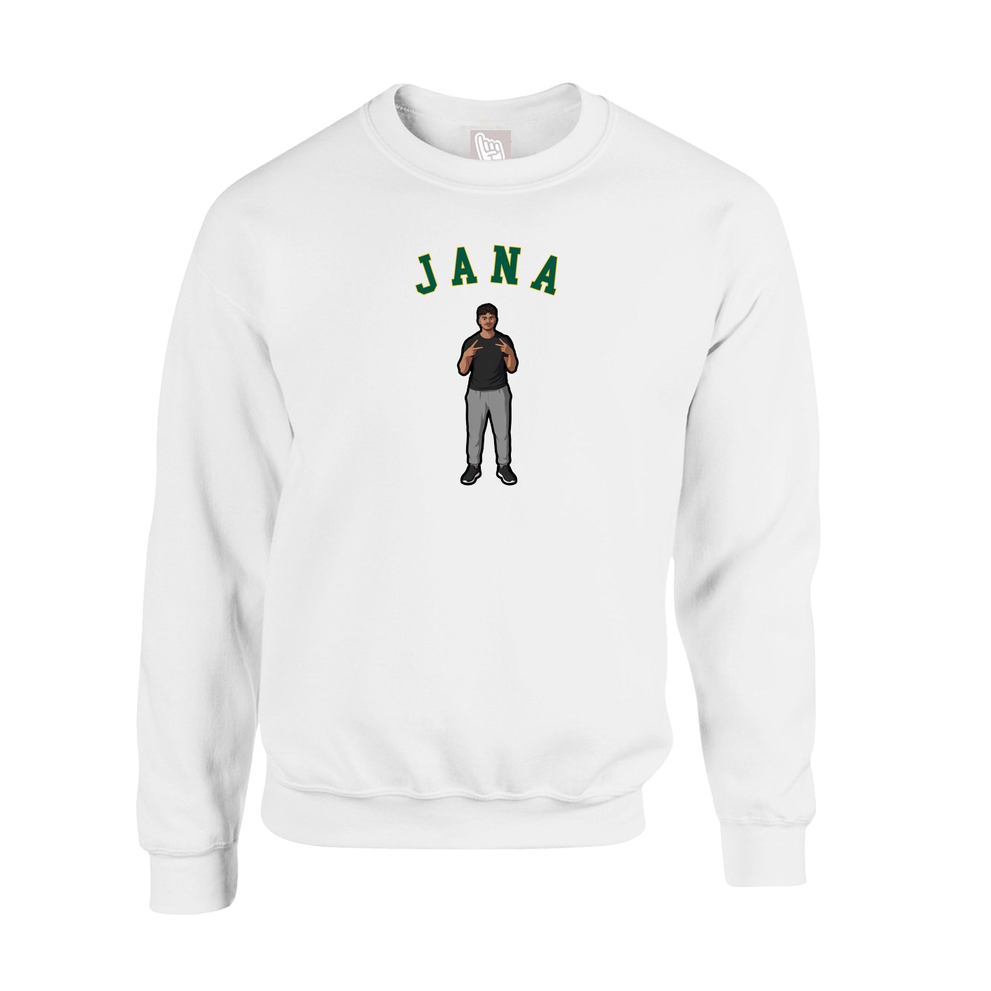 Fleece Crew — Shirsey Arch in White