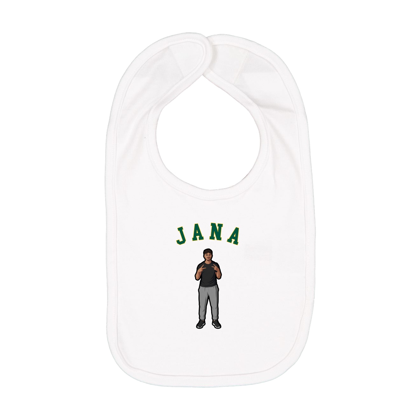 Infant Bib — Shirsey Arch in White