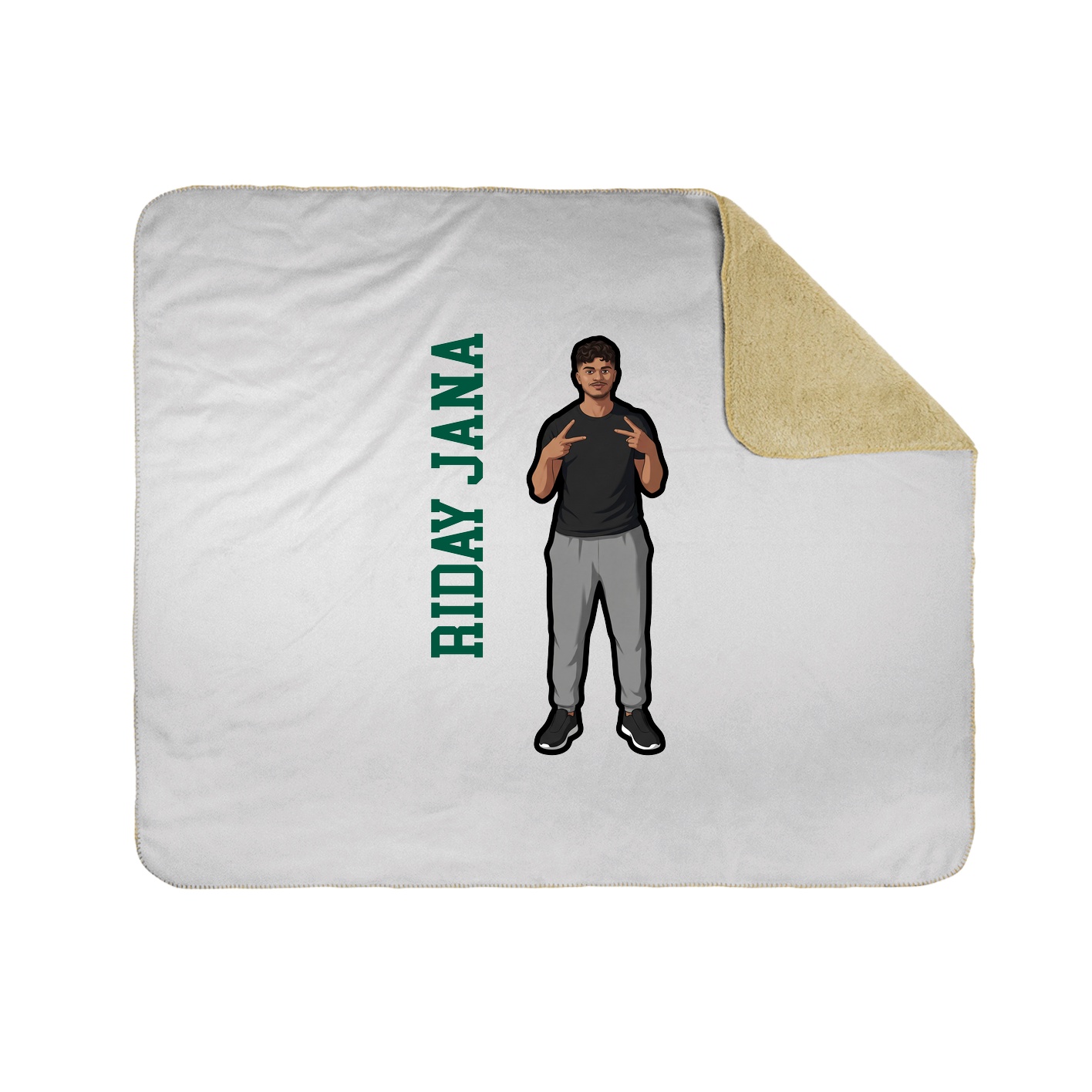 Throw Blanket — Name Vertical in White