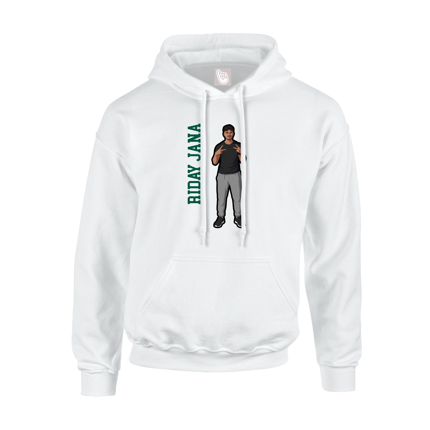 Hoodie — Name Vertical in White